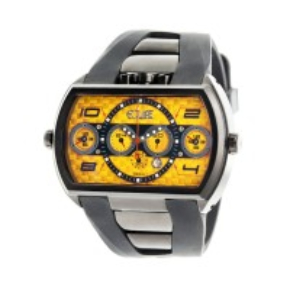 Equipe Men’s Dash XXL Black & Yellow Dial Watch